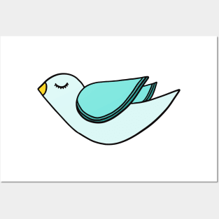 Simple bird vector illustration Posters and Art